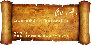 Csarankó Annabella névjegykártya